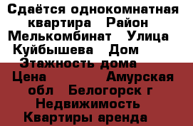 Сдаётся однокомнатная квартира › Район ­ Мелькомбинат › Улица ­ Куйбышева › Дом ­ 15 › Этажность дома ­ 5 › Цена ­ 12 000 - Амурская обл., Белогорск г. Недвижимость » Квартиры аренда   